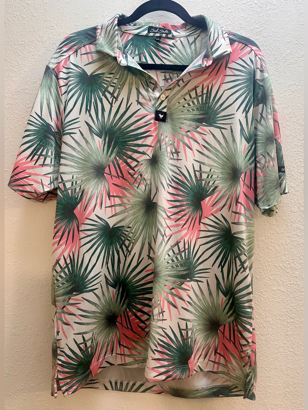 Bad Birdie Agave Polo Shirt - Pink & Green